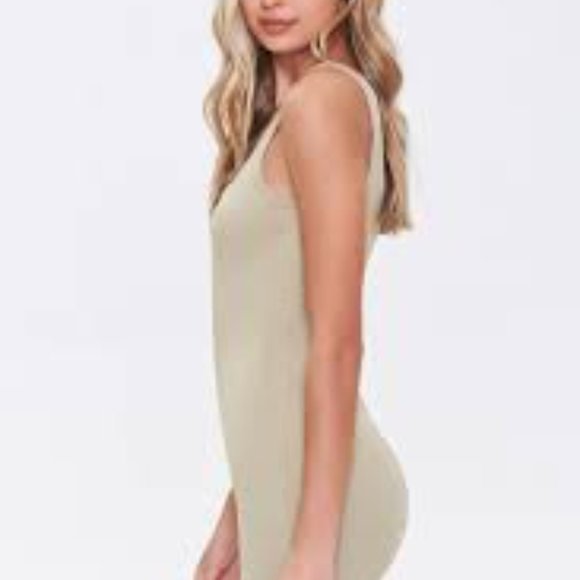 Forever 21 Bodycon Mini Tank Dress Cream Size S - Picture 2 of 5